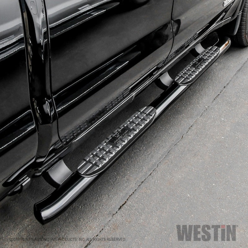 Westin 19+ Chevrolet/GMC Silverado/Sierra 1500 Double Cab PRO TRAXX 4 Oval Nerf Step Bars - Black