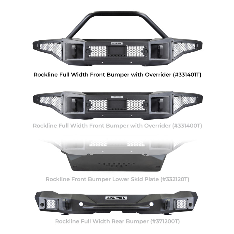 Go Rhino Ford Bronco (2 and 4 Door) Rockline Full Width Bumper w/ Overrider Bar