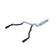 Load image into Gallery viewer, MBRP Ford Ranger 2.3L 3in Dual Split Rear Outlet 4in OD Tips Black Coated Cat Back Exhaust