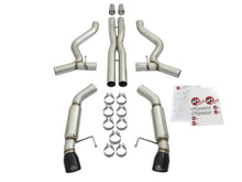 Load image into Gallery viewer, aFe MACHForce XP 3in 304 SS Sport Tone Cat-Back w/ Black Tips 15-17 Ford Mustang V6-3.7L/V8-5.0L