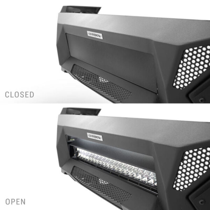 Go Rhino Tacoma Element Front Bumper w/ Power Actuated Hide-away Light Bar Mount Tex Black