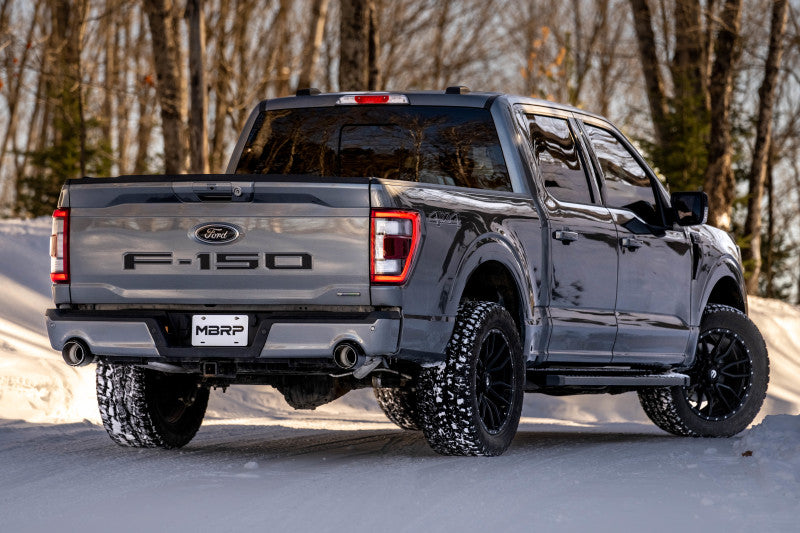 MBRP Ford F150 T304 5in OD Carbon Fiber Tip Dual Rear Exit 3in Cat Back Exhaust