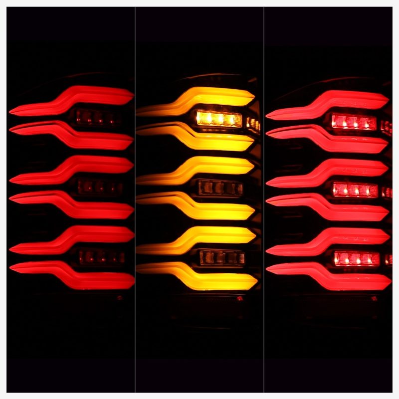 AlphaRex 14-19 Chevy Silverado 1500 Luxx-Series LED Tail Lights Alpha-Black w/Activ Light/Seq Signal