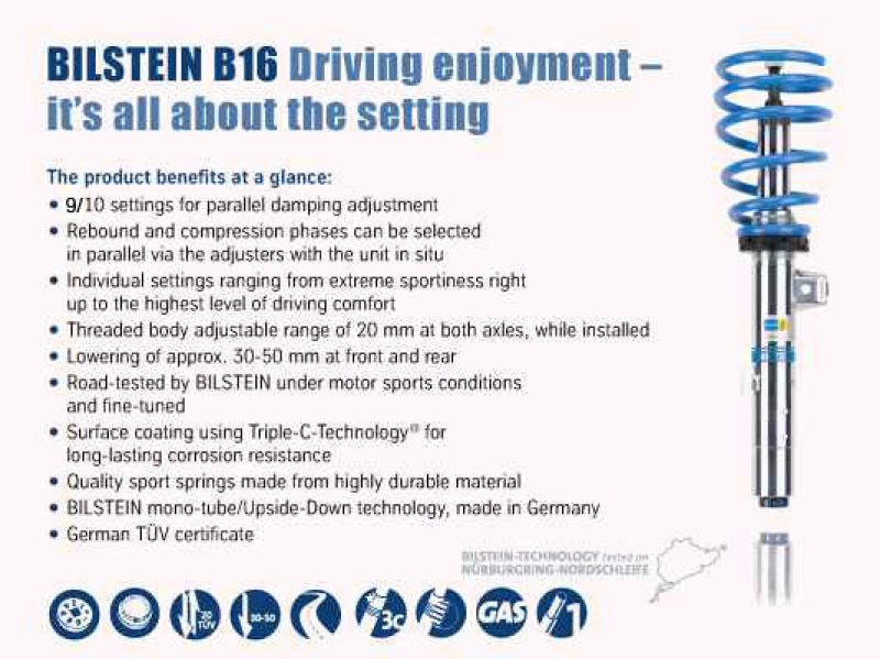 Bilstein B16 (PSS10) BMW M3 / M4 Front & Rear Performance Suspension System