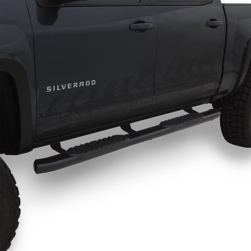 Lund Chevrolet Silverado 1500 Crew Cab 5in Oval Curved Steel Nerf Bars - Black