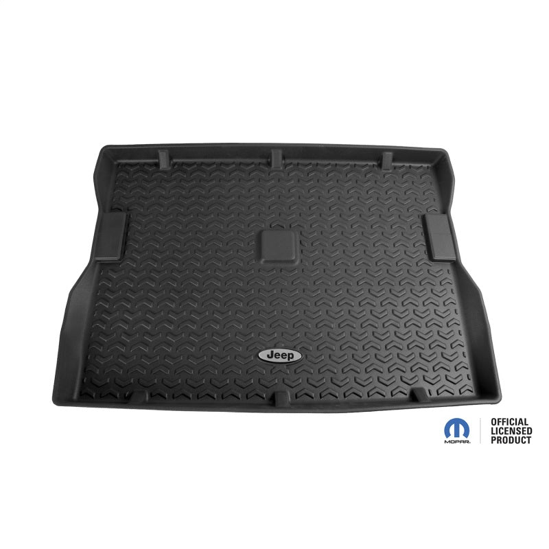 Rugged Ridge Floor Liner Cargo Black Jeep Logo CJ-7 / Jeep Wrangler YJ
