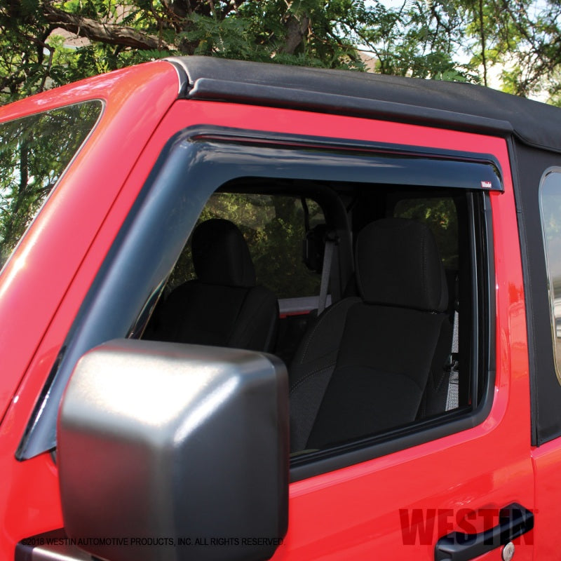 Westin Jeep Wrangler JL Wade Slim Wind Deflector 2pc - Smoke