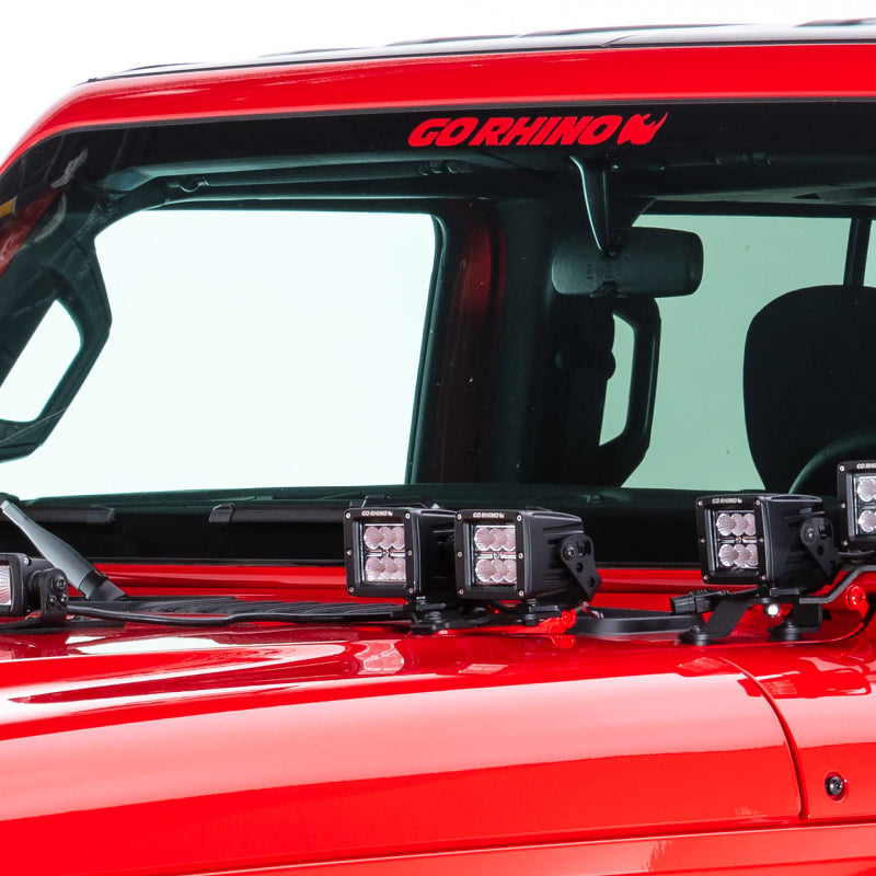 Go Rhino Jeep Wrangler JL/JLU/Gladiator JT Light Mount - Two 3in Cubes