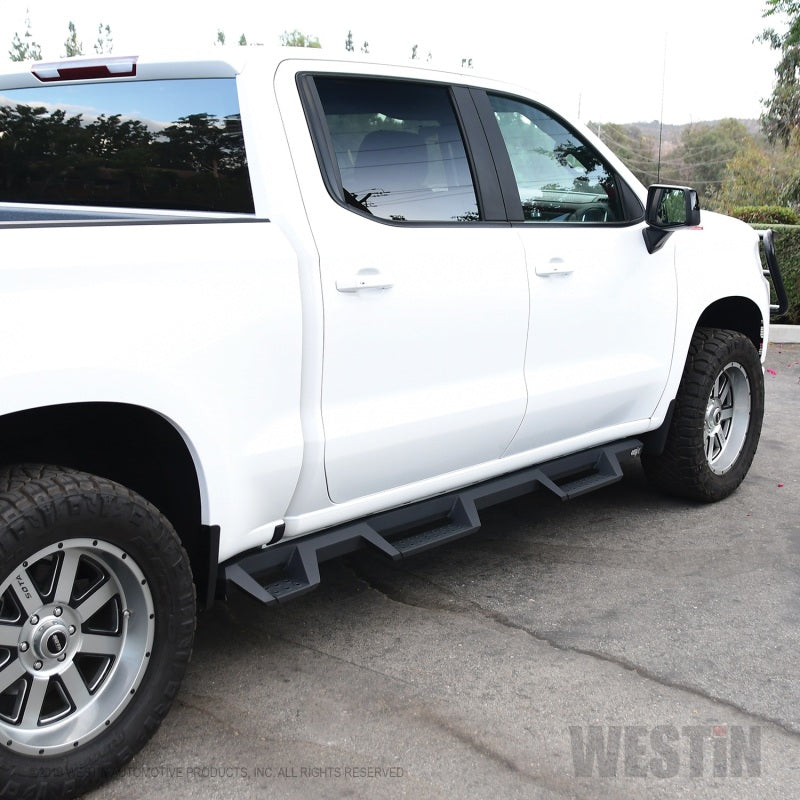 Westin Chevrolet Silverado/Sierra 1500 (5.5ft) Drop Wheel to Wheel Nerf Step Bars - Txt Black