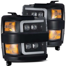 Load image into Gallery viewer, AlphaRex 15-19 Chevy 2500HD NOVA LED Proj Headlight Plank Style Jet Blk w/Activ Light/Seq Signal/DRL