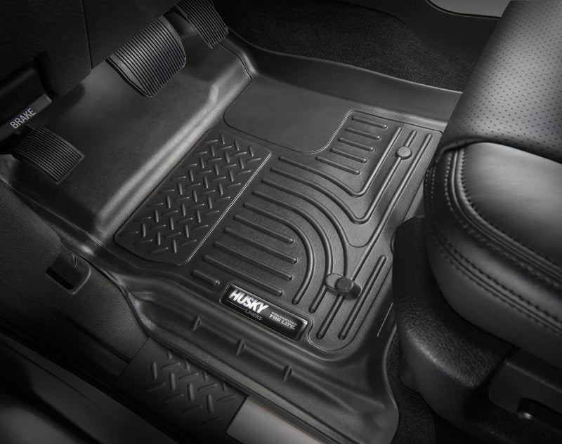 Husky Liners 2018+ Toyota Tacoma Double Cab w/ Standard Trans WeatherBeater Black Front Floor Liners