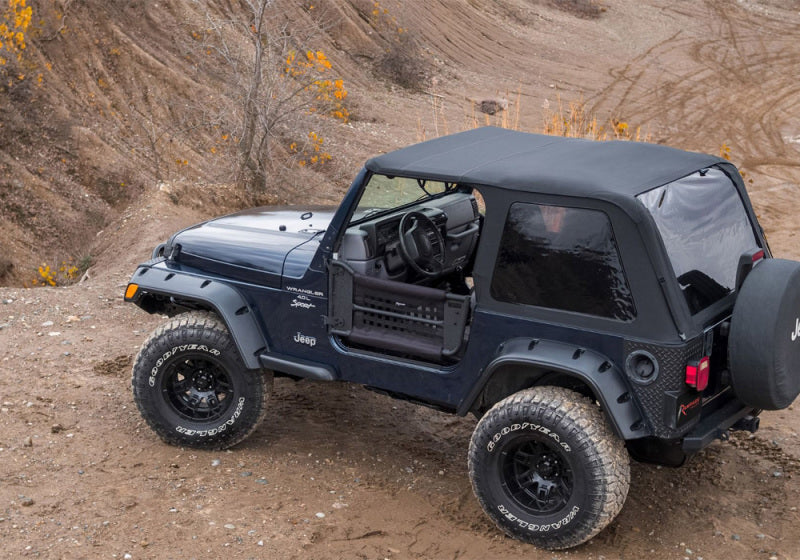 Rampage Jeep Wrangler TJ Frameless Trail Soft Top Kit - Black Diamond