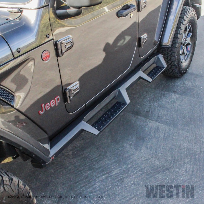 Westin 18+ Jeep Wrangler JL Unlimited 4DR HDX Drop Nerf Step Bars - Textured Black