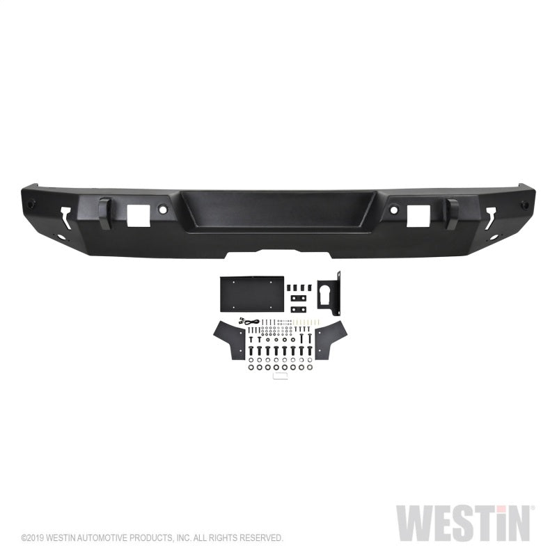 Westin 18+ Jeep Wrangler JL WJ2 Rear Bumper w/  Sensors (Excl. Wrangler JK) - Textured Black