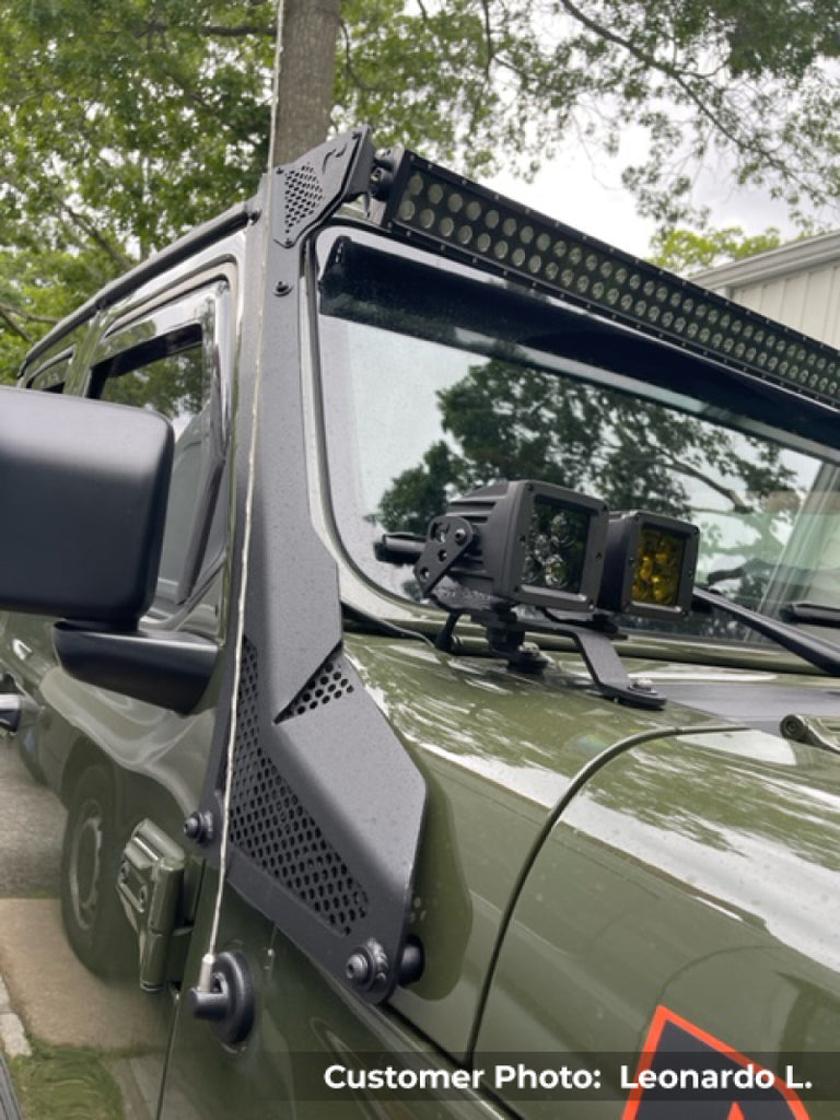 Go Rhino Jeep Wrangler JL/JLU/Gladiator JT XE Windshield Light Bar Mount - 50in Single Row