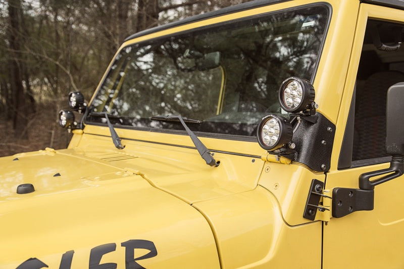 Rugged Ridge Jeep Wrangler TJ/LJ 3.5in Round Dual A-Pillar LED Kit