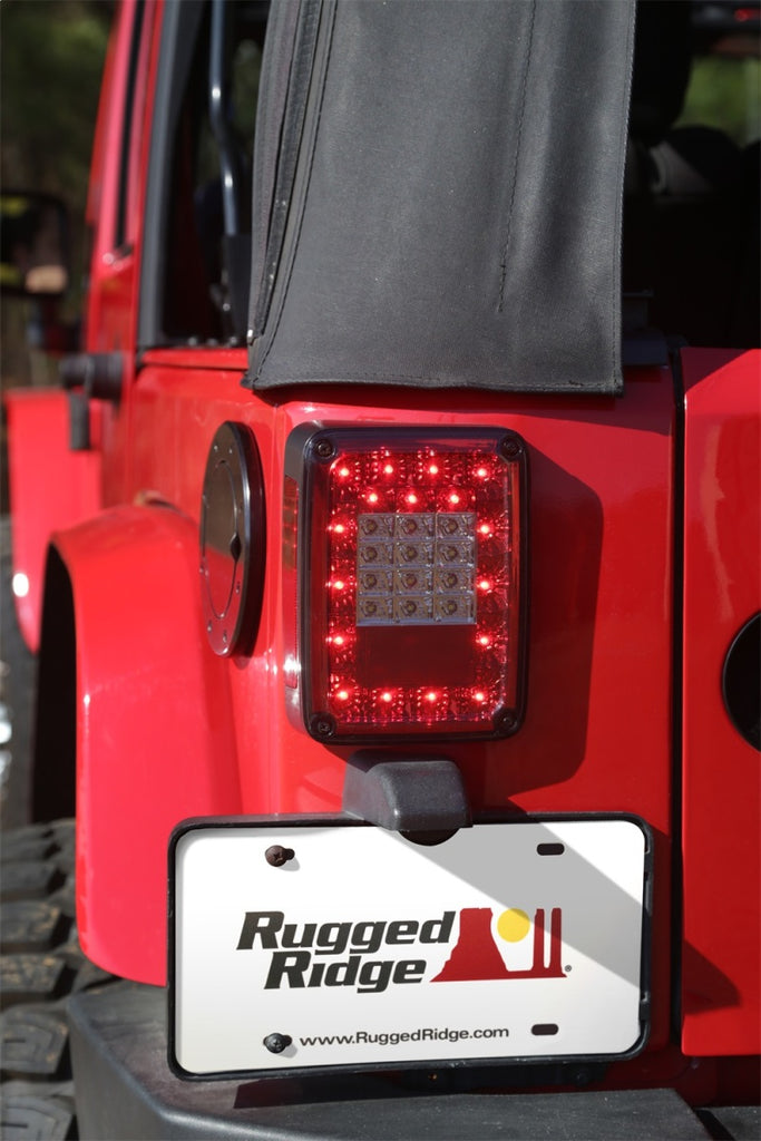 Rugged Ridge Led Tail Light Set Smoke Jeep Wrangler