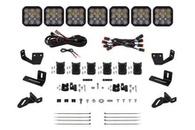 Load image into Gallery viewer, Diode Dynamics Prinsu/Sherpa Roof Racks- SS5 7-Pod CrossLink Mounting Kit Sport White Driving