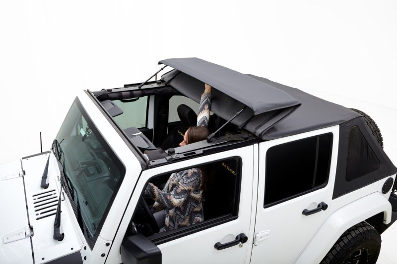 Rugged Ridge Jeep Wrangler JKU 4 Dr Black Diamond Stitch Cloth Voyager Top
