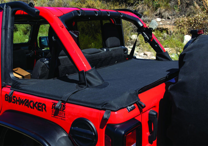 Rampage Jeep Wrangler(JL) 4-Door Tonneau Cover w/ Tailgate Bar Kit - Black Diamond