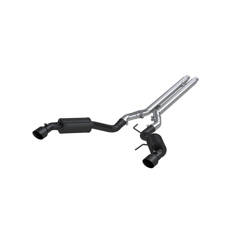 MBRP Ford Mustang GT 5.0 3in Cat Back Dual Split Rear Street Version 4.5in Tips - Black Coated