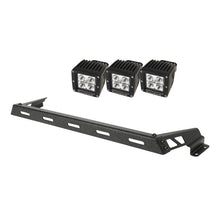 Load image into Gallery viewer, Rugged Ridge Jeep Wrangler JK Black 3 Sqaure LED Hood Mounted Light Bar Kit