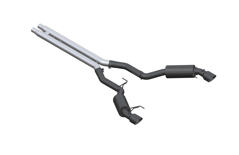 MBRP Ford Mustang GT 5.0 3in Cat Back Dual Split Rear Street Version 4.5in Tips - Black Coated