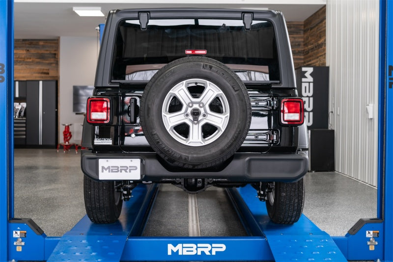 MBRP Jeep Wrangler JL 2.5in Single Rear Exit Cat Back Exhaust - Aluminum