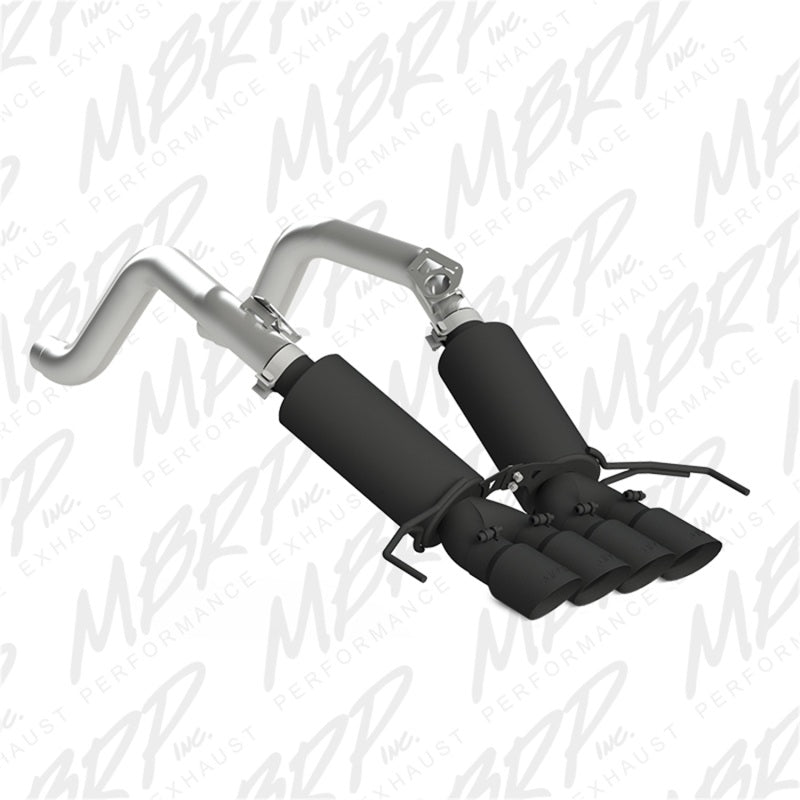 MBRP Chevy Corvette V8 6.2L 3in Black Dual Cat Back w/ 4in Quad Dual Wall Tips