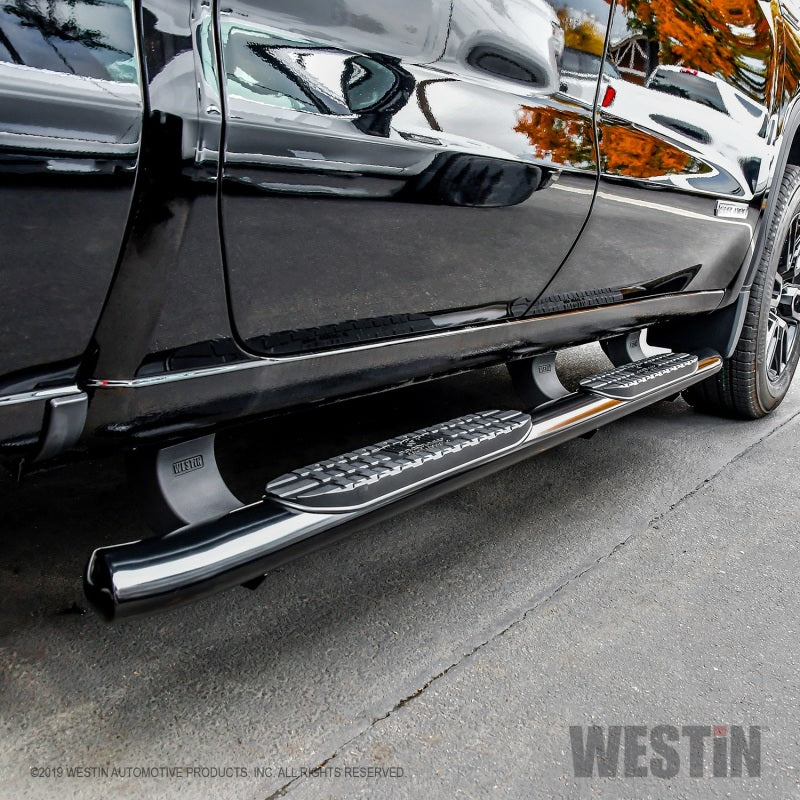 Westin 19+ Chevrolet/GMC Silverado/Sierra 1500 Double Cab PRO TRAXX 4 Oval Nerf Step Bars - Black