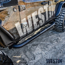 Load image into Gallery viewer, Westin 18+ Jeep Wrangler JLU 4dr. E-Series 3 Nerf Step Bars - Tex. Blk
