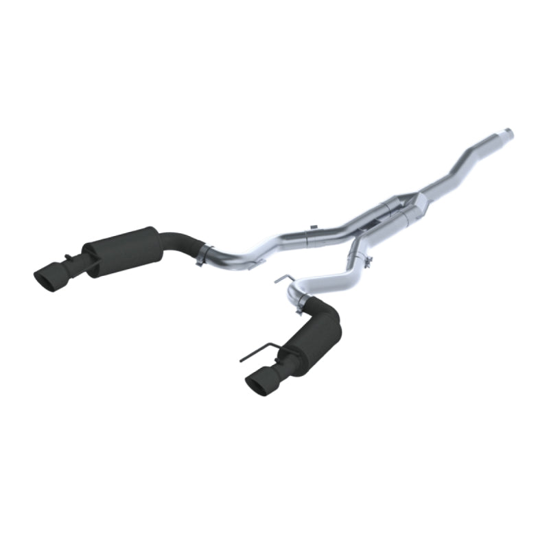 MBRP Ford Mustang EcoBoost 2.3L Black 3in Cat Back Dual Split Rear Exit (Street Version)