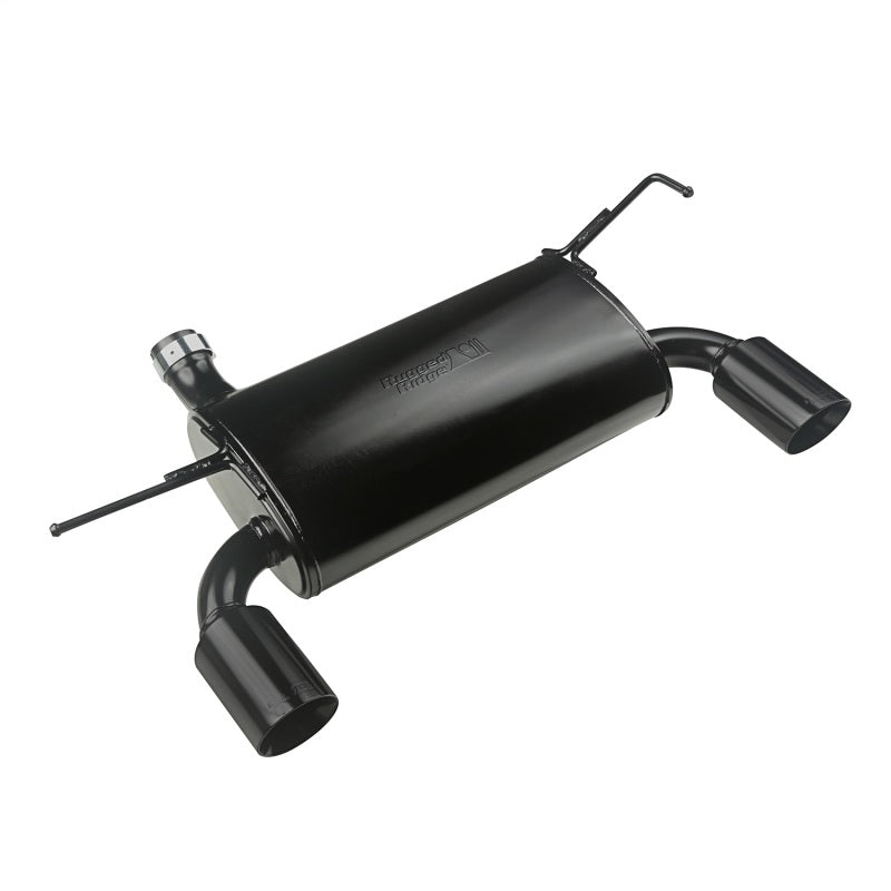 Rugged Ridge Axle Back Exhaust System Black Jeep Wrangler
