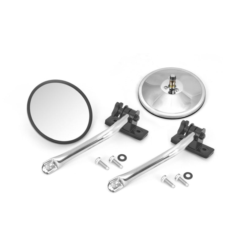 Rugged Ridge Jeep Wrangler Stainless Steel Round Quick Release Mirror Relocation Kit