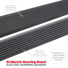 Load image into Gallery viewer, Go Rhino Ford F-150 Super Cab 4dr E-BOARD E1 Electric Running Board Kit (No Drill) - Tex. Blk