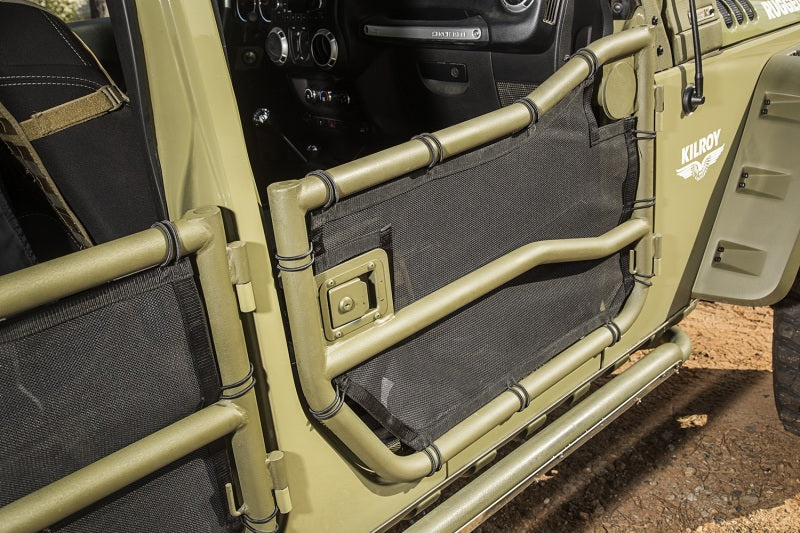 Rugged Ridge Tube Door Covers Front Pair Black Jeep Wrangler JK/JKU