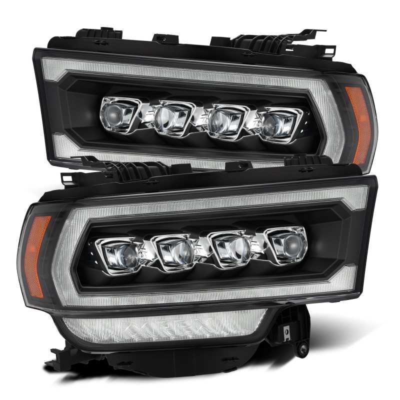 AlphaRex 19+ Ram 2500 NOVA LED Proj Headlights Plank Style Black w/Activ Light/Seq Signal/DRL