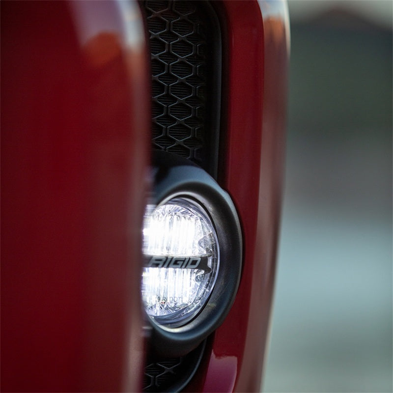 Close-up of the Rigid Industries 360-Series PRO SAE Fog Kit installed on a Toyota Tundra