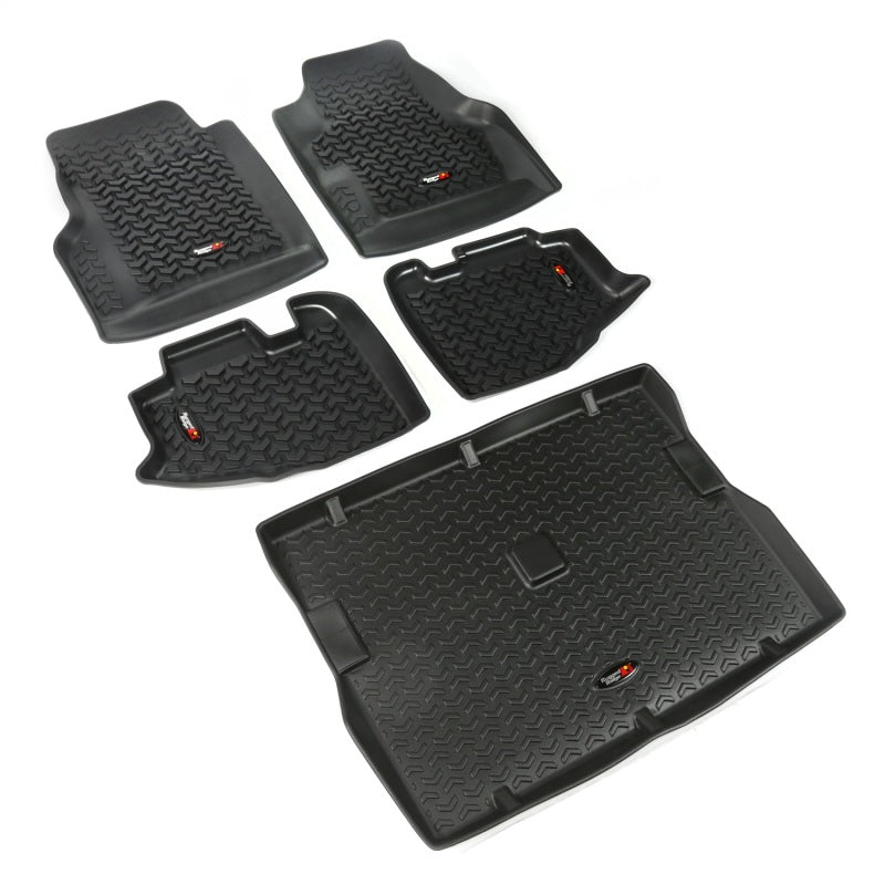Rugged Ridge Floor Liner Front/Rear/Cargo Black Jeep Wrangler TJ