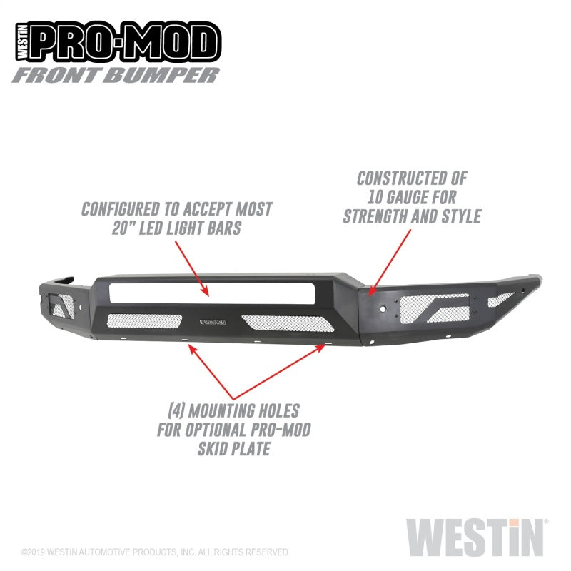 Westin 15+ Chevrolet Silverado 2500/3500 Pro-Mod Front Bumper - Textured Black
