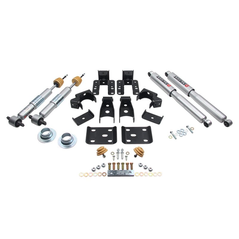 Belltech LOWERING KIT Chevy Silverado/Sierra 1in to -2in Front/4in Rear w/ Street Perf Shocks