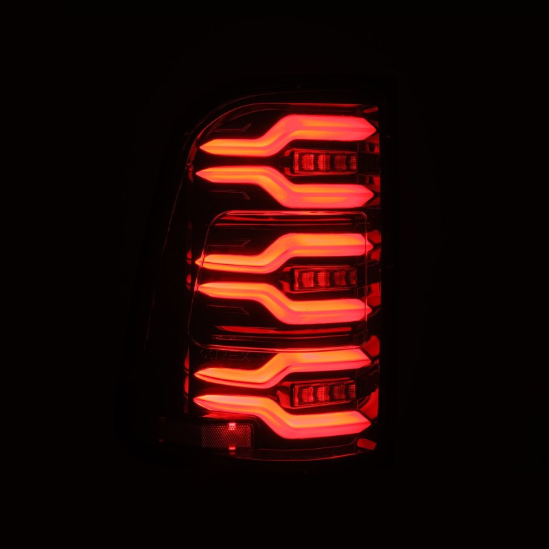 AlphaRex 2019+ Dodge Ram 1500 Luxx-Series LED Tail Lights Alpha-Black w/Active Light/Seq Signal