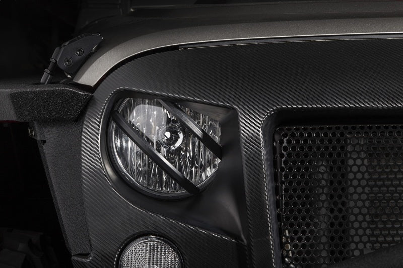 Rugged Ridge Jeep Wrangler JK Black Elite Pivotal Headlight Euro Guard