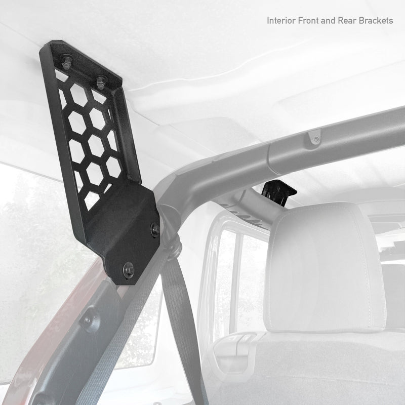 Go Rhino Jeep Wrangler JLU SRM Roll Bar Mount Kit - Tex. Blk