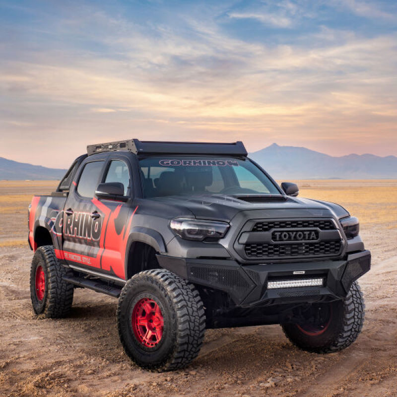 Go Rhino Tacoma Element Front Bumper w/ Power Actuated Hide-away Light Bar Mount Tex Black