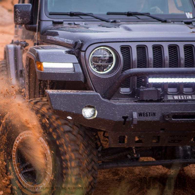 Westin 18+ Jeep Wrangler JL WJ2 Full Width Front Bumper w/Bull Bar Textured Black