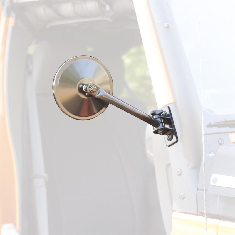 Rugged Ridge Jeep Wrangler Black Round Quick Release Mirror