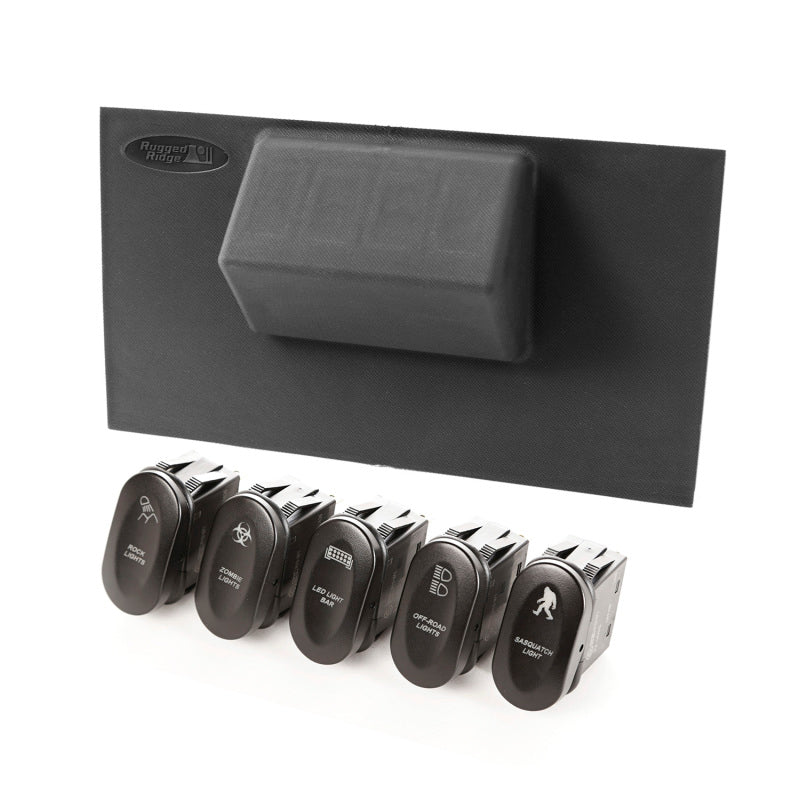 Rugged Ridge Etched Lower 4 Switch Panel Kit JK