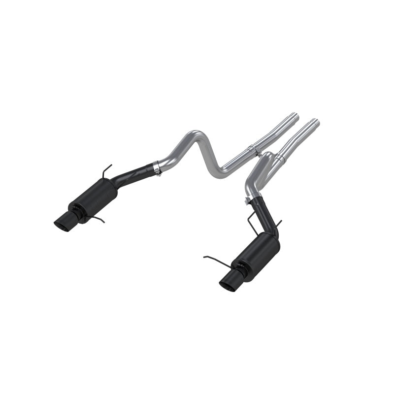 MBRP Ford Mustang GT 5.0L 3in Cat Back Dual Split Rear Street Version 4in Tips - Black
