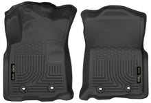 Load image into Gallery viewer, Husky Liners 2018+ Toyota Tacoma Double Cab w/ Standard Trans WeatherBeater Black Front Floor Liners